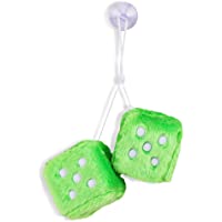 FineInno Dados de peluche blancos- para coche- habitación- mesa- pared- nevera- bolsa- etc. (peluche negro) (verde)